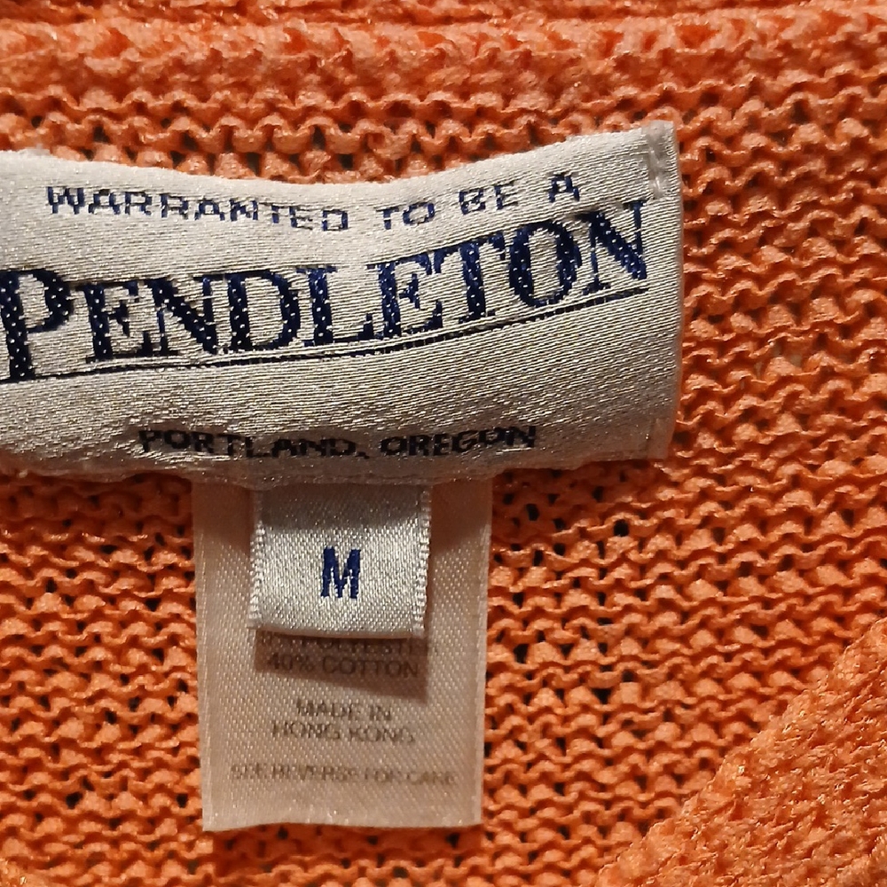 Final Price Pendleton Orange V-Neck Buttoned Down… - image 1
